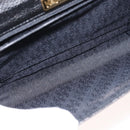 SAINT LAURENT Clutch Bag Leather Black Gold Auth 147024V-11