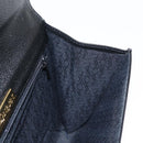 SAINT LAURENT Clutch Bag Leather Black Gold Auth 147024V-17