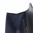 SAINT LAURENT Clutch Bag Leather Black Gold Auth 147024V-18