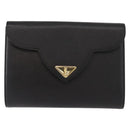 SAINT LAURENT Clutch Bag Leather Black Gold Auth 147024V-13