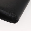 SAINT LAURENT Clutch Bag Leather Black Gold Auth 147024V-7