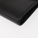 SAINT LAURENT Clutch Bag Leather Black Gold Auth 147024V-14