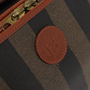 FENDI Pecan Canvas Trunk Case PVC Black Brown Auth 147028-9