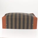 FENDI Pecan Canvas Trunk Case PVC Black Brown Auth 147028-5