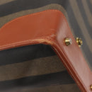 FENDI Pecan Canvas Trunk Case PVC Black Brown Auth 147028-16