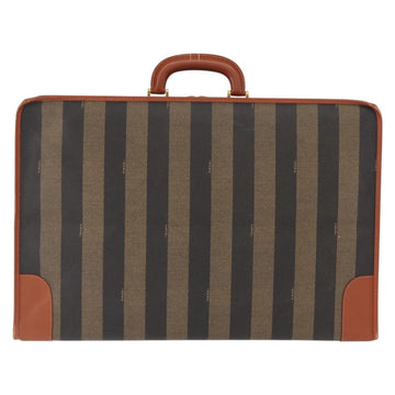 FENDI Pecan Canvas Trunk Case PVC Black Brown Auth 147028 - 0