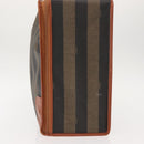FENDI Pecan Canvas Trunk Case PVC Black Brown Auth 147028-3