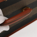 FENDI Pecan Canvas Trunk Case PVC Black Brown Auth 147028-7