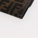 FENDI Zucca Canvas Long Wallet Black Brown Auth 147038V-16