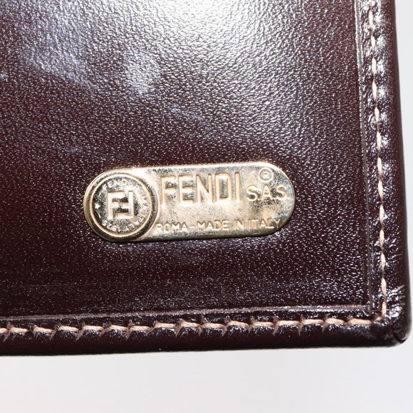 FENDI Zucca Canvas Long Wallet Black Brown Auth 147038V