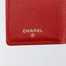 CHANEL Card Case Leather Red CC Auth 147039V-19
