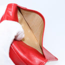 CHANEL Card Case Leather Red CC Auth 147039V-20