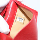 CHANEL Card Case Leather Red CC Auth 147039V-11