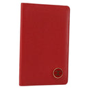 CHANEL Card Case Leather Red CC Auth 147039V-1