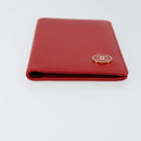 CHANEL Card Case Leather Red CC Auth 147039V-6
