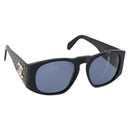 CHANEL Matelasse Sunglasses plastic Black CC Auth 147040V-1