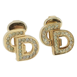 Christian Dior Earring metal Champagne Gold Auth 147041