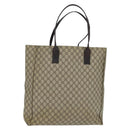 GUCCI GG Supreme Tote Bag PVC Beige Silver 91250 Auth 147043-1