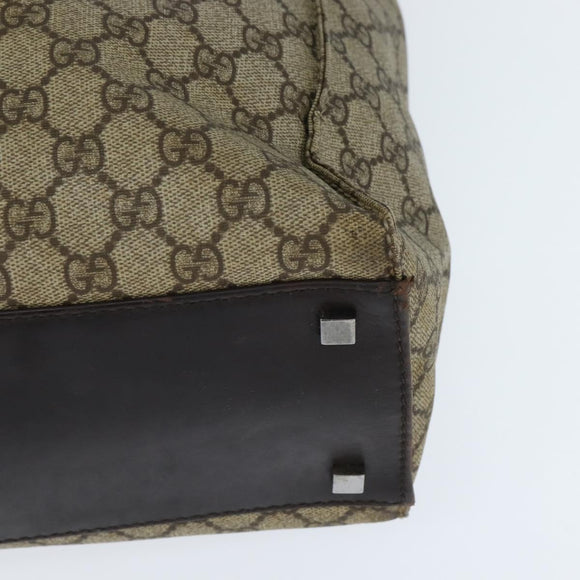 GUCCI GG Supreme Tote Bag PVC Beige Silver 91250 Auth 147043
