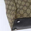 GUCCI GG Supreme Tote Bag PVC Beige Silver 91250 Auth 147043-16