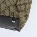 GUCCI GG Supreme Tote Bag PVC Beige Silver 91250 Auth 147043-17