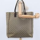 GUCCI GG Supreme Tote Bag PVC Beige Silver 91250 Auth 147043-22