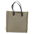 GUCCI GG Supreme Tote Bag PVC Beige Silver 91250 Auth 147043-2