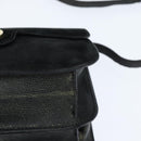 FENDI Shoulder Bag Suede Vintage Black Gold Auth 147044-14