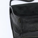 FENDI Shoulder Bag Suede Vintage Black Gold Auth 147044-15