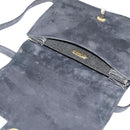 FENDI Shoulder Bag Suede Vintage Black Gold Auth 147044-10