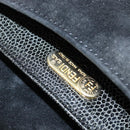 FENDI Shoulder Bag Suede Vintage Black Gold Auth 147044-18