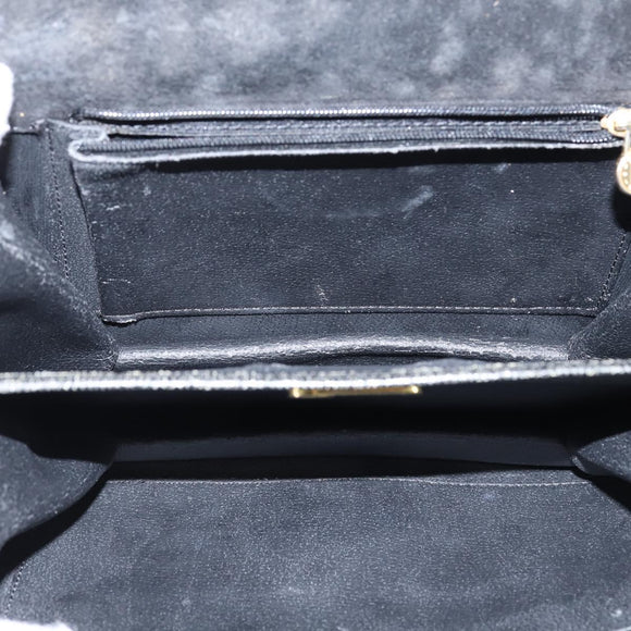 FENDI Shoulder Bag Suede Vintage Black Gold Auth 147044