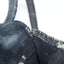 FENDI Shoulder Bag Suede Vintage Black Gold Auth 147044-12