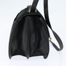 FENDI Shoulder Bag Suede Vintage Black Gold Auth 147044-3