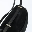 FENDI Shoulder Bag Suede Vintage Black Gold Auth 147044-6