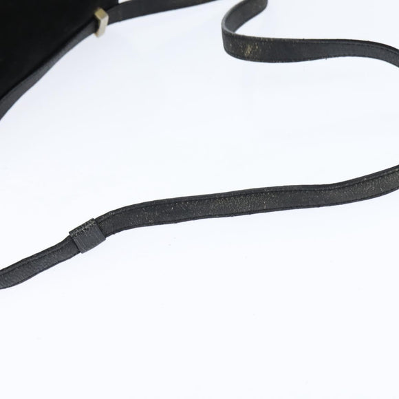 FENDI Shoulder Bag Suede Vintage Black Gold Auth 147044