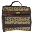CELINE C Sulky Doctor Bag Canvas Brown Gold Auth 147045-1
