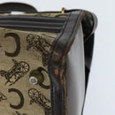 CELINE C Sulky Doctor Bag Canvas Brown Gold Auth 147045-14