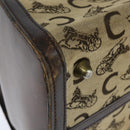 CELINE C Sulky Doctor Bag Canvas Brown Gold Auth 147045-15