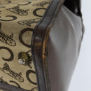 CELINE C Sulky Doctor Bag Canvas Brown Gold Auth 147045-16