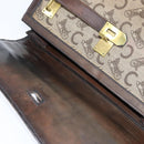 CELINE C Sulky Doctor Bag Canvas Brown Gold Auth 147045-10