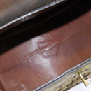 CELINE C Sulky Doctor Bag Canvas Brown Gold Auth 147045-11