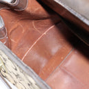 CELINE C Sulky Doctor Bag Canvas Brown Gold Auth 147045-18