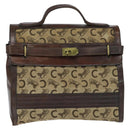 CELINE C Sulky Doctor Bag Canvas Brown Gold Auth 147045-13