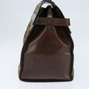 CELINE C Sulky Doctor Bag Canvas Brown Gold Auth 147045-3