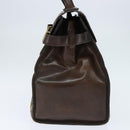 CELINE C Sulky Doctor Bag Canvas Brown Gold Auth 147045-4