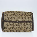 CELINE C Sulky Doctor Bag Canvas Brown Gold Auth 147045-5
