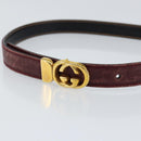 GUCCI Interlocking Belt Leather 31.9"" Bordeaux Gold 037 084 0054 Auth 147047-5