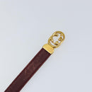 GUCCI Interlocking Belt Leather 31.9"" Bordeaux Gold 037 084 0054 Auth 147047-6