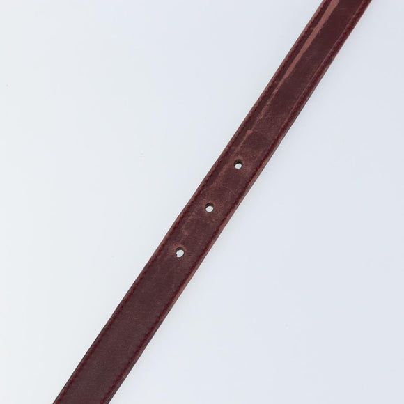 GUCCI Interlocking Belt Leather 31.9"" Bordeaux Gold 037 084 0054 Auth 147047